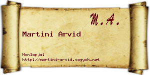 Martini Arvid névjegykártya